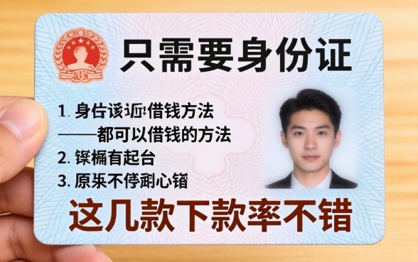 揭秘只需要身份证都可以借钱的方法,这几款下款率不错