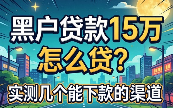 黑户贷款15万怎么贷?实测几个能下款的渠道