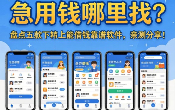 急用钱哪里找？盘点五款手机上能借钱的靠谱软件，亲测分享！