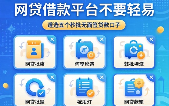 网贷借款平台不要轻易,遴选五个秒批无面签贷款口子