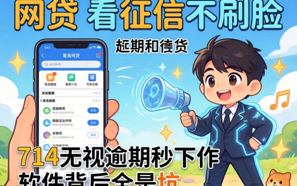 我试了所谓的网贷不看征信不刷脸，发现714无视逾期秒下的软件背后全是坑