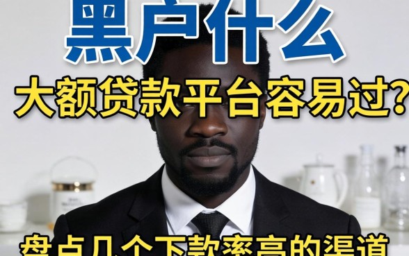 黑户什么大额贷款平台容易过?盘点几个下款率高的渠道