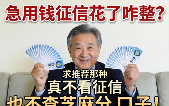急用钱征信花了咋整？求推荐那种真不看征信也不查芝麻分的口子！