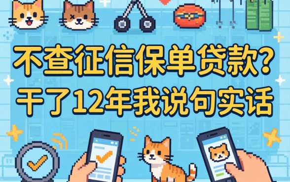 线上不查征信保单贷款？干了12年我说句实话