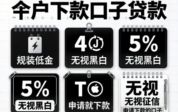 黑户下款口子贷款,规整5个无视黑白无视征信申请就下款的口子