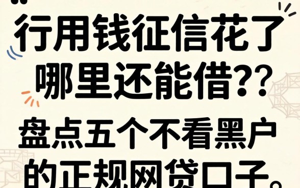 急用钱征信花了哪里还能借？盘点五个不看黑户的正规网贷口子