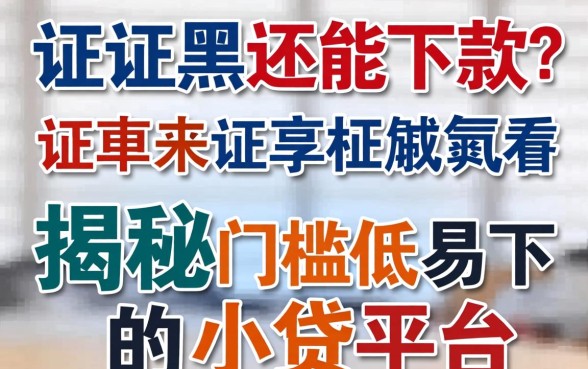 征信黑还能下款?揭秘门槛低易下的小贷平台真相