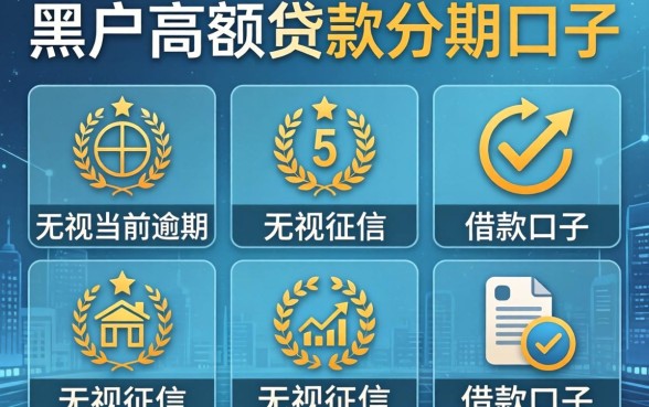 黑户高额贷款分期口子,规整5个无视当前逾期无视征信的借款口子