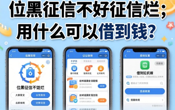 征信黑征信不好征信烂用什么可以借到钱的软件？整理几个下款案例