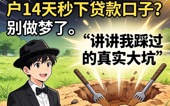 黑户14天秒下贷款口子？别做梦了，讲讲我踩过的真实大坑