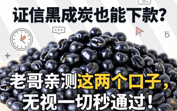 征信黑成炭也能下款？老哥亲测这几个口子，无视一切秒通过！