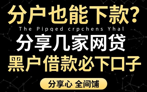 黑户也能下款？分享几家网贷黑户借款必下口子
