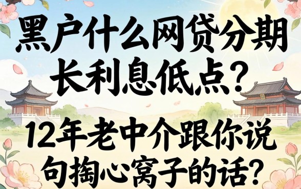 黑户什么网贷分期长利息低点？12年老中介跟你说句掏心窝子的话
