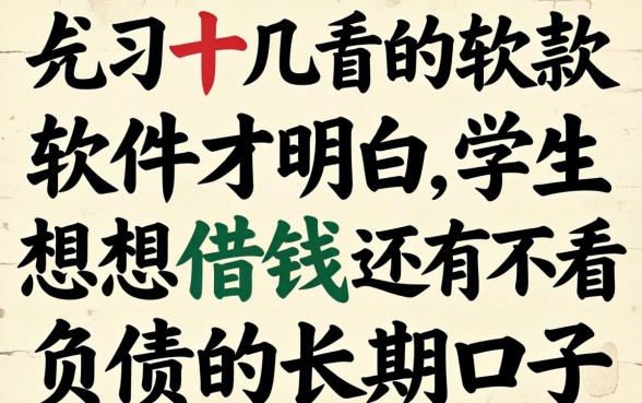 我翻了十几款软件才明白，学生想借钱还有不看负债的长期口子