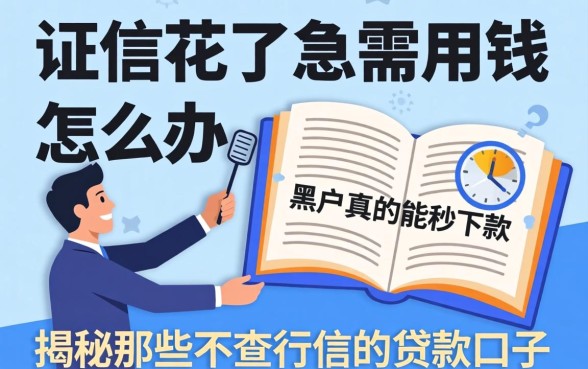 征信花了急需用钱怎么办?黑户真的能秒下款吗?揭秘那些不查征信的贷款口子