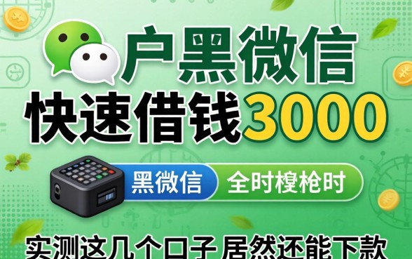 黑户微信快速借钱3000，实测这几个口子居然还能下款
