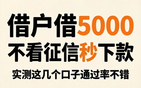 黑户借5000不看征信秒下款,实测这几个口子通过率不错