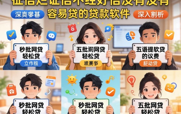 征信黑征信不好征信烂有没有容易贷的贷款软件，深入剖析五个秒批网贷轻松贷的软件