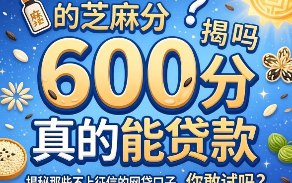 芝麻分600分真的能贷款吗？揭秘那些不上征信的网贷口子，你敢试吗？