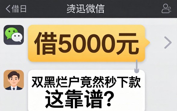 我在微信上借5000元，双黑烂户竟然秒下款，这靠谱吗