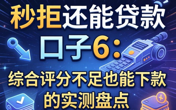 被秒拒还能贷款的口子6：综合评分不足也能下款的实测盘点