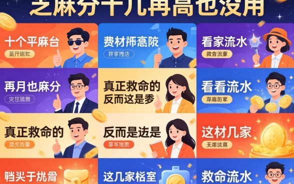 我试了十几个平台，发现芝麻分再高也没用，真正救命的反而是这几家看流水的