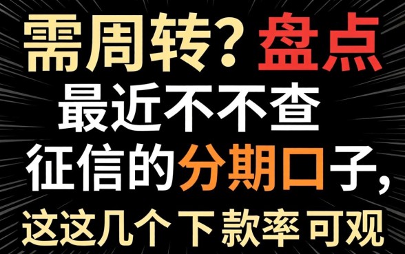 急需周转？盘点最近不查征信的分期口子，这几个下款率可观