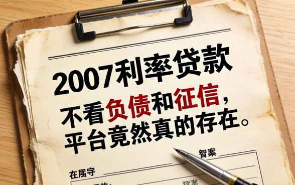 我翻出了尘封的2007利率贷款档案，发现不看负债和征信的平台竟然真的存在