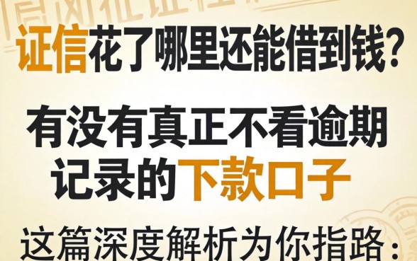 征信花了哪里还能借到钱？有没有真正不看逾期记录的下款口子？这篇深度解析为你指路