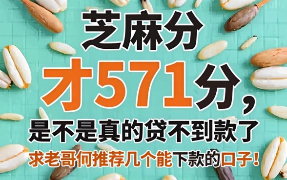 芝麻分才571分,是不是真的贷不到款了?求老哥们推荐几个能下款的口子!