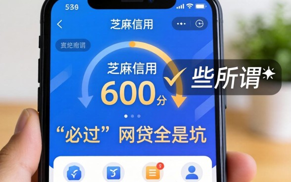 我看了眼芝麻信用600分的页面，发现那些所谓“必过”的网贷全是坑