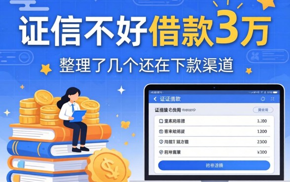 征信不好借款3万：整理了几个还在下款的渠道