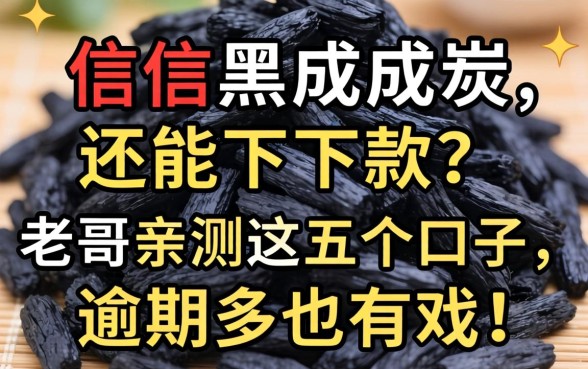 征信黑成炭还能下款?老哥亲测这五个口子,逾期多也有戏!