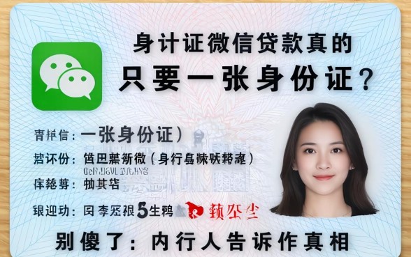 身份证微信贷款真的只要一张身份证？别傻了，内行人告诉你真相