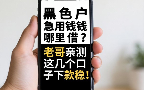 手机黑户急用钱哪里借？老哥亲测这几个口子下款稳！