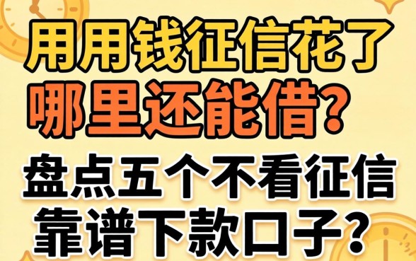 急用钱征信花了哪里还能借？盘点五个不看征信靠谱下款的口子