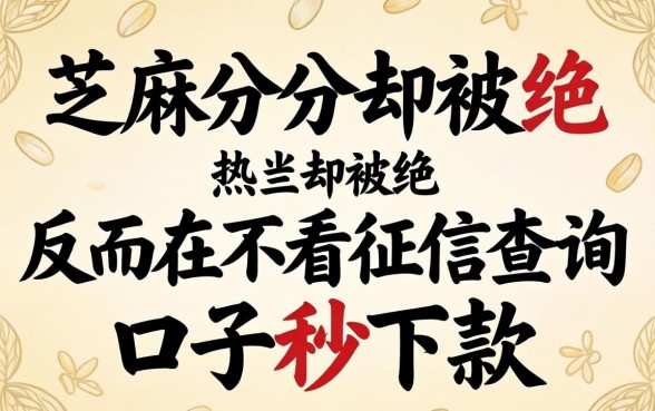 我芝麻分2026分却被拒，反而在不看征信查询的口子秒下款