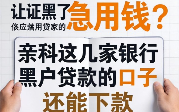 征信黑了急用钱？亲测这几家银行黑户贷款的口子还能下款