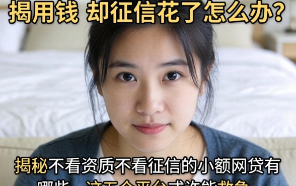 急用钱却征信花了怎么办？揭秘不看资质不看征信的小额网贷有哪些，这五个平台或许能救急