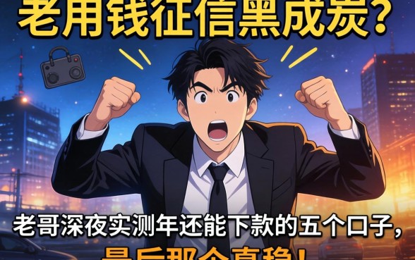 急用钱征信黑成炭？老哥深夜实测2026年还能下款的五个口子，最后那个真稳！