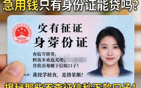 急用钱只有身份证能贷吗？揭秘那些不查征信秒下款的口子！