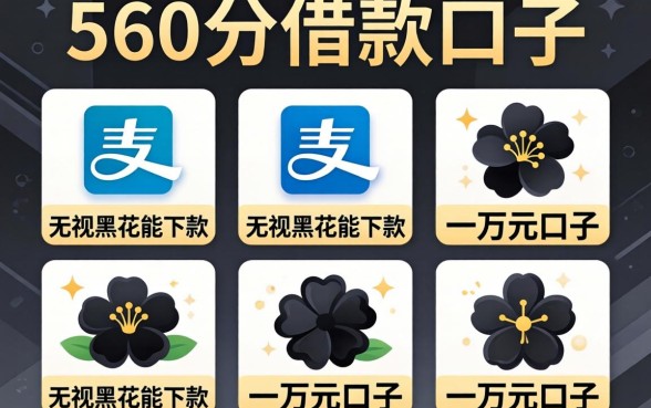 支付宝560分借款口子，陈列五个无视黑花能下款一万元口子