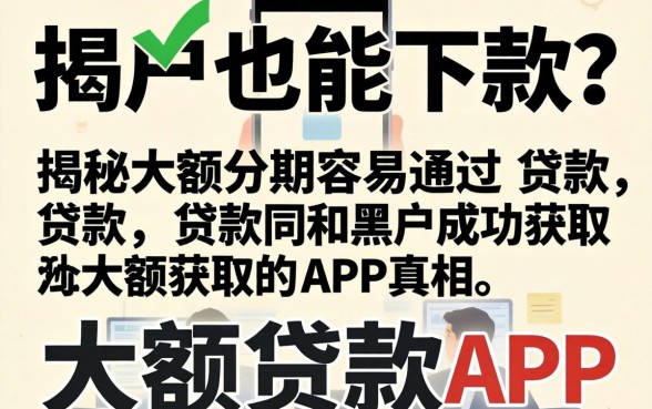我黑户也能下款？揭秘大额分期容易通过的贷款和黑户成功获取大额贷款的app真相
