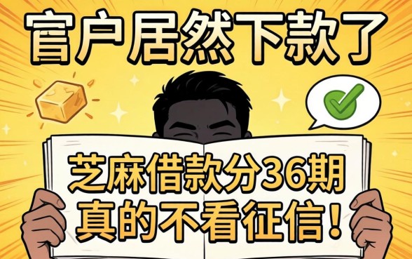 我黑户居然下款了,芝麻借款分36期真的不看征信吗