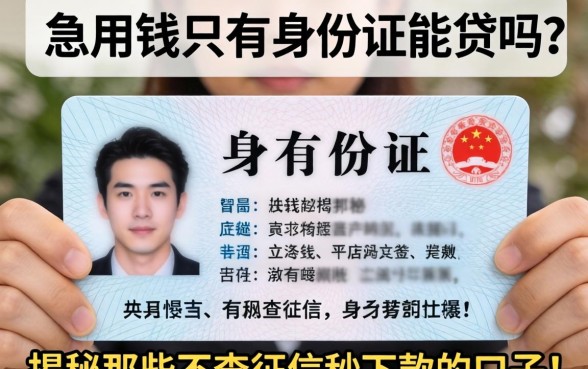 急用钱只有身份证能贷吗？揭秘那些不查征信秒下款的口子！