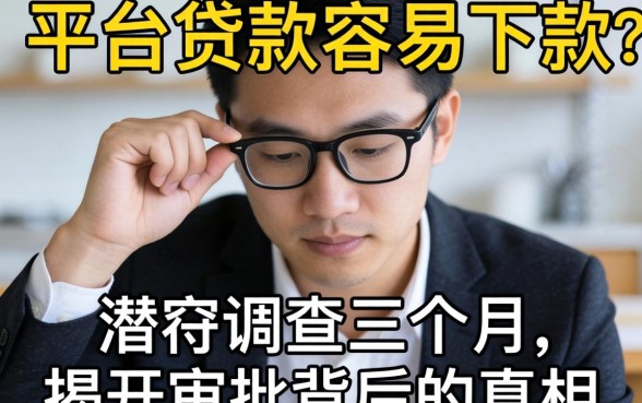 通过哪个平台贷款容易下款?我潜伏调查三个月,揭开审批背后的真相