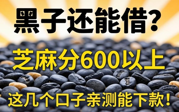 征信黑了还能借？芝麻分600以上，这几个口子亲测能下款！