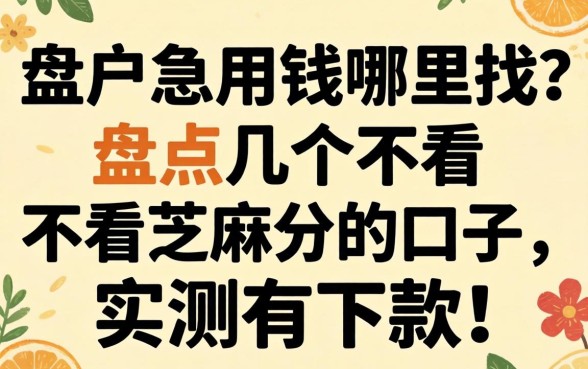 黑户急用钱哪里找？盘点几个不看芝麻分的口子，实测有下款！
