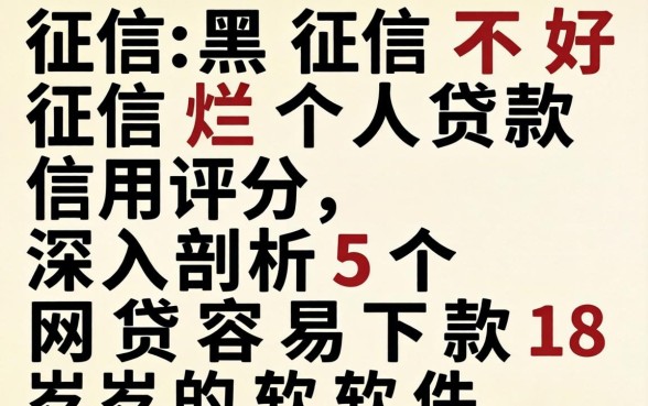 征信黑征信不好征信烂个人贷款信用评分，深入剖析5个网贷容易下款18岁的软件