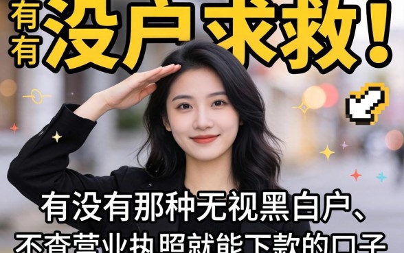 黑户求救！有没有那种无视黑白户、不查营业执照就能下款的口子？